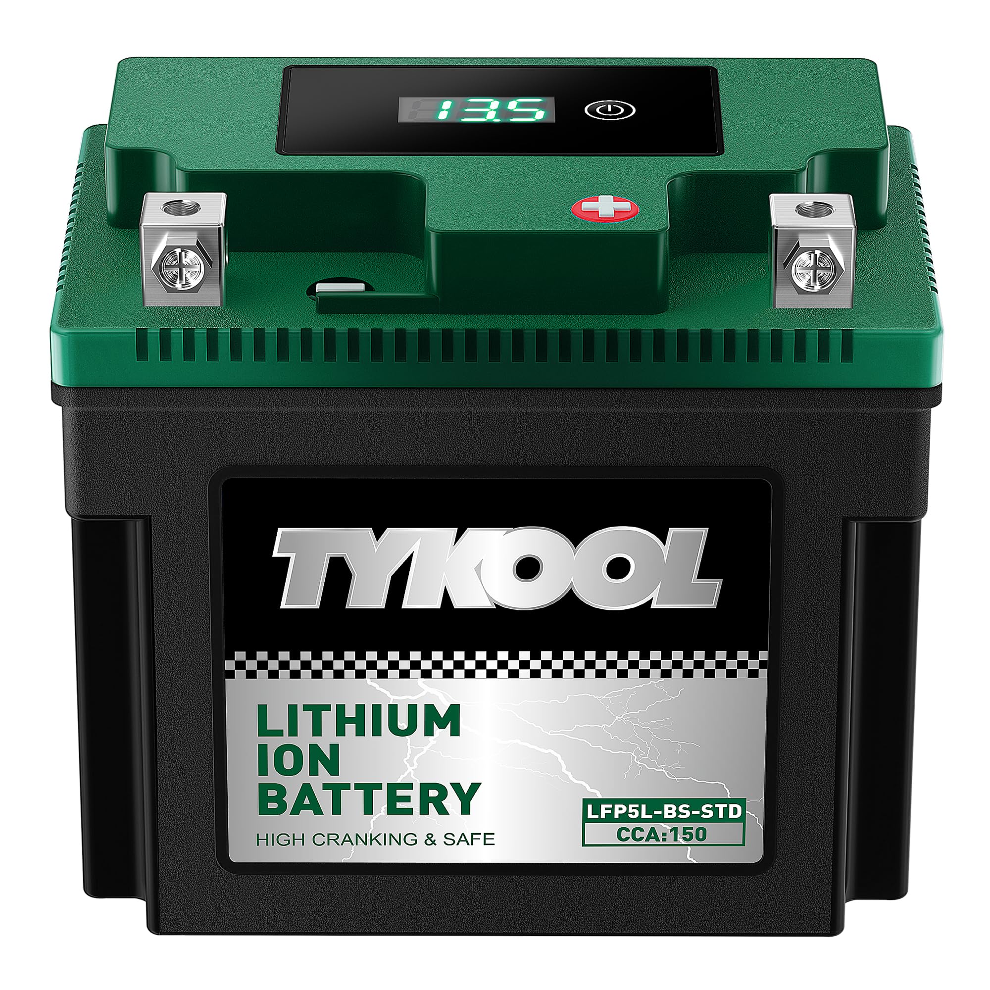 TYKOOLYTX5L-BS -STD lithium LiFePO4 Motorcycle Battery,12.8V 3Ah,150CCA,Built in BMS,Powersports Battery,for ATV,UTV,Scooter,Snowmobile,Watercraft,Lawn Mower,Generator…