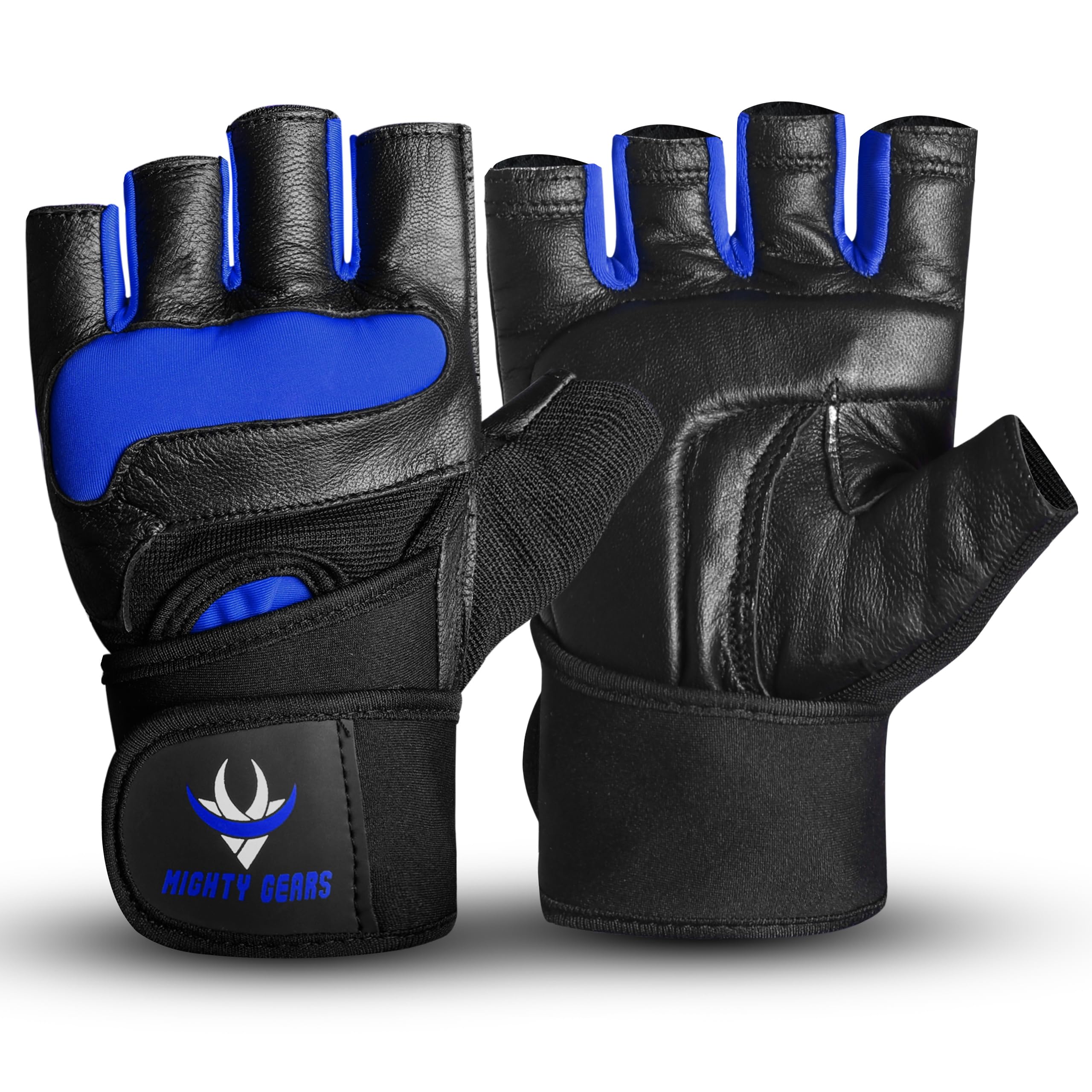 MIGHTY GEARS Weight Lifting Gloves, Gym Gloves for Crossfit, Workout, Exercise Cycling, Training, Breathable and Snug fit, for Men and Women (Blue, S)