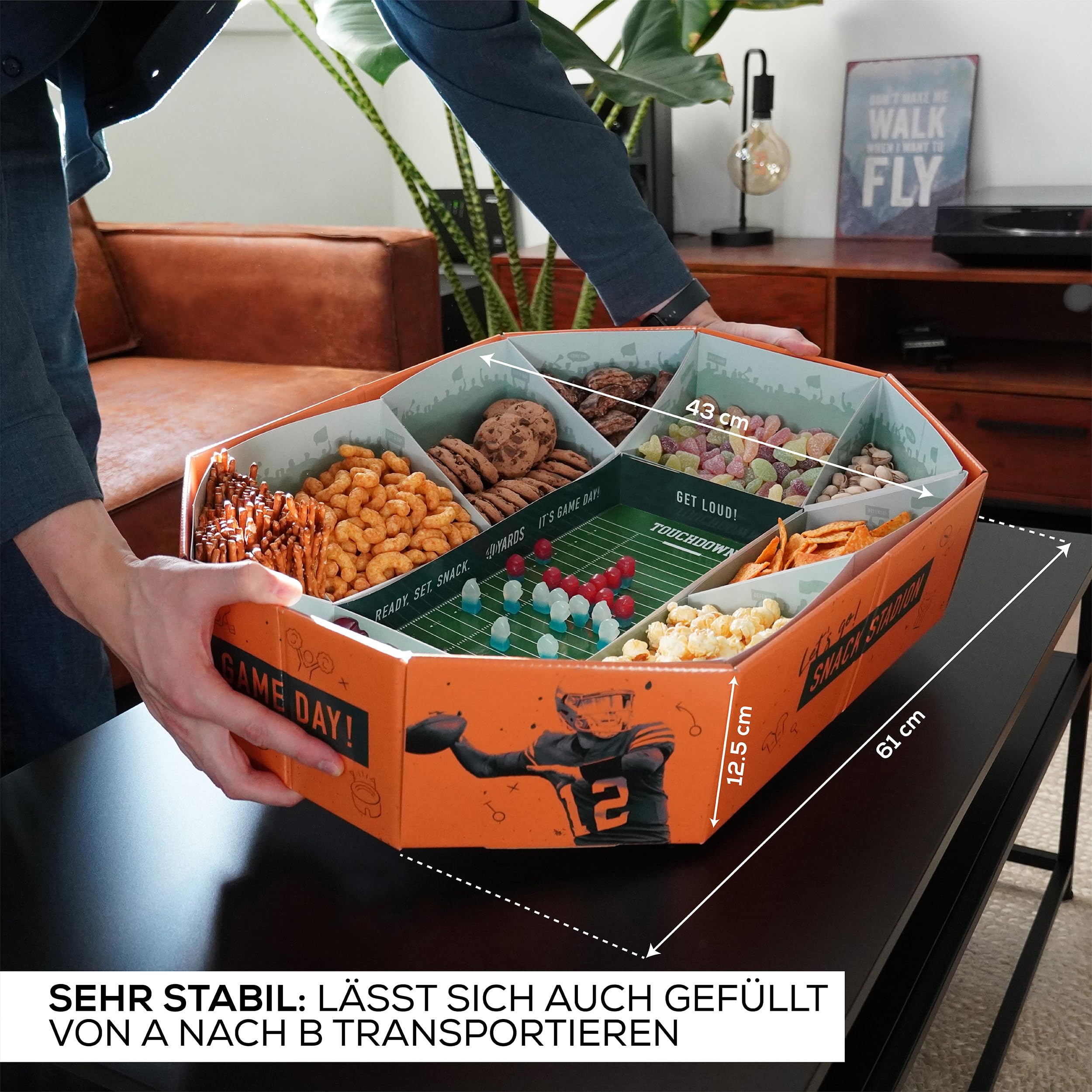 Snack Stadium da Football Americano Grande XXL 61 x 43 cm Decorazione Regalo Riutilizzabile