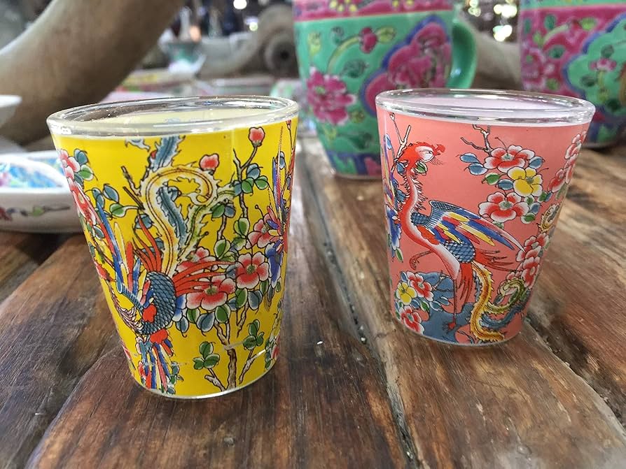 【専用】プラナカン食器カムチェンシンガポール ピンク大、イエロ大、ブルー小 3点 Amazon | プラナカン食器 グラス(コップ)2点セット(イエロー