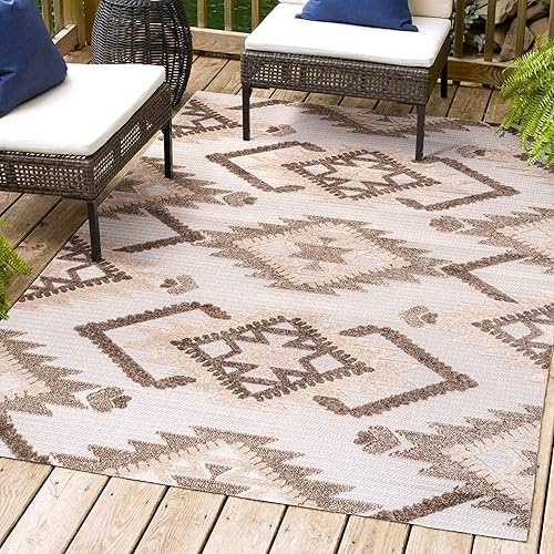 Miniatura 3 de JONATHAN Y SBH107C-3 Sumak - Alfombra de pelo alto y bajo con diamantes neutros para interiores y exteriores, bohemio, casual, contemporáneo, fácil