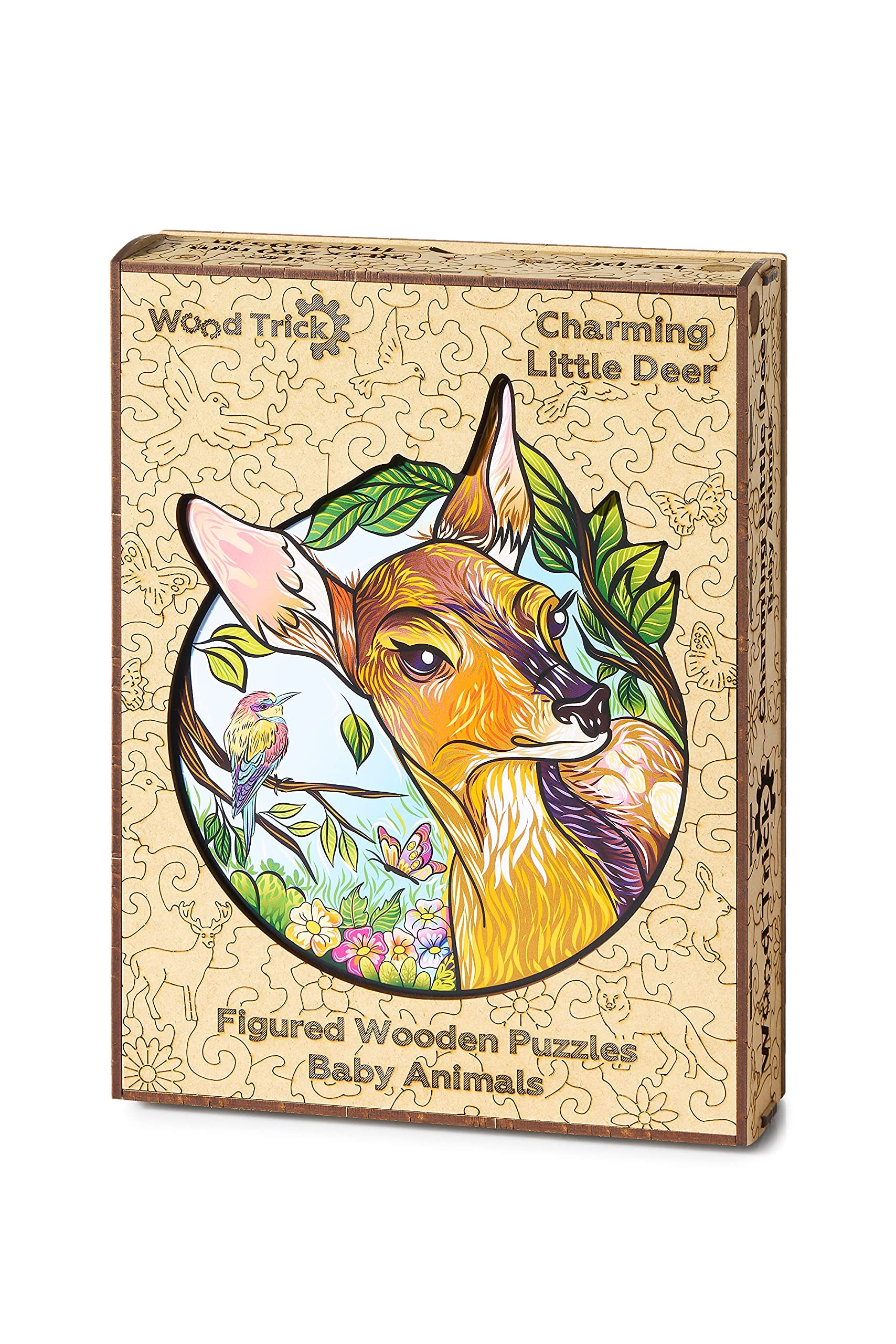 Wood Trick Charmantes kleines Reh Holz Puzzle für Erwachsene und Kinder - Tier einzigartig geformte figurierte Puzzleteile - Premium-Qualität