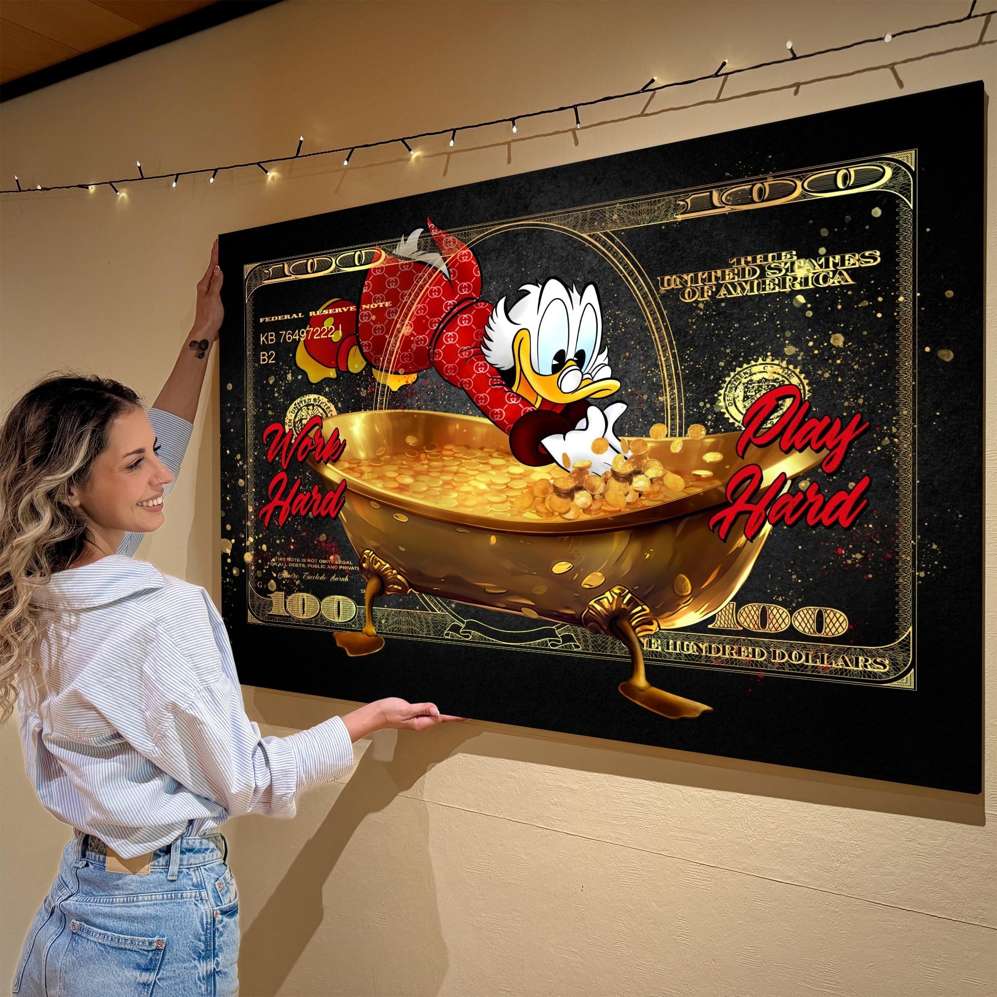 Artmazing | Dagobert Duck Wandbilder | Coole Wandbilder für Wohnzimmer | XXL Leinwandbilder | Buntes Poster für Wand
