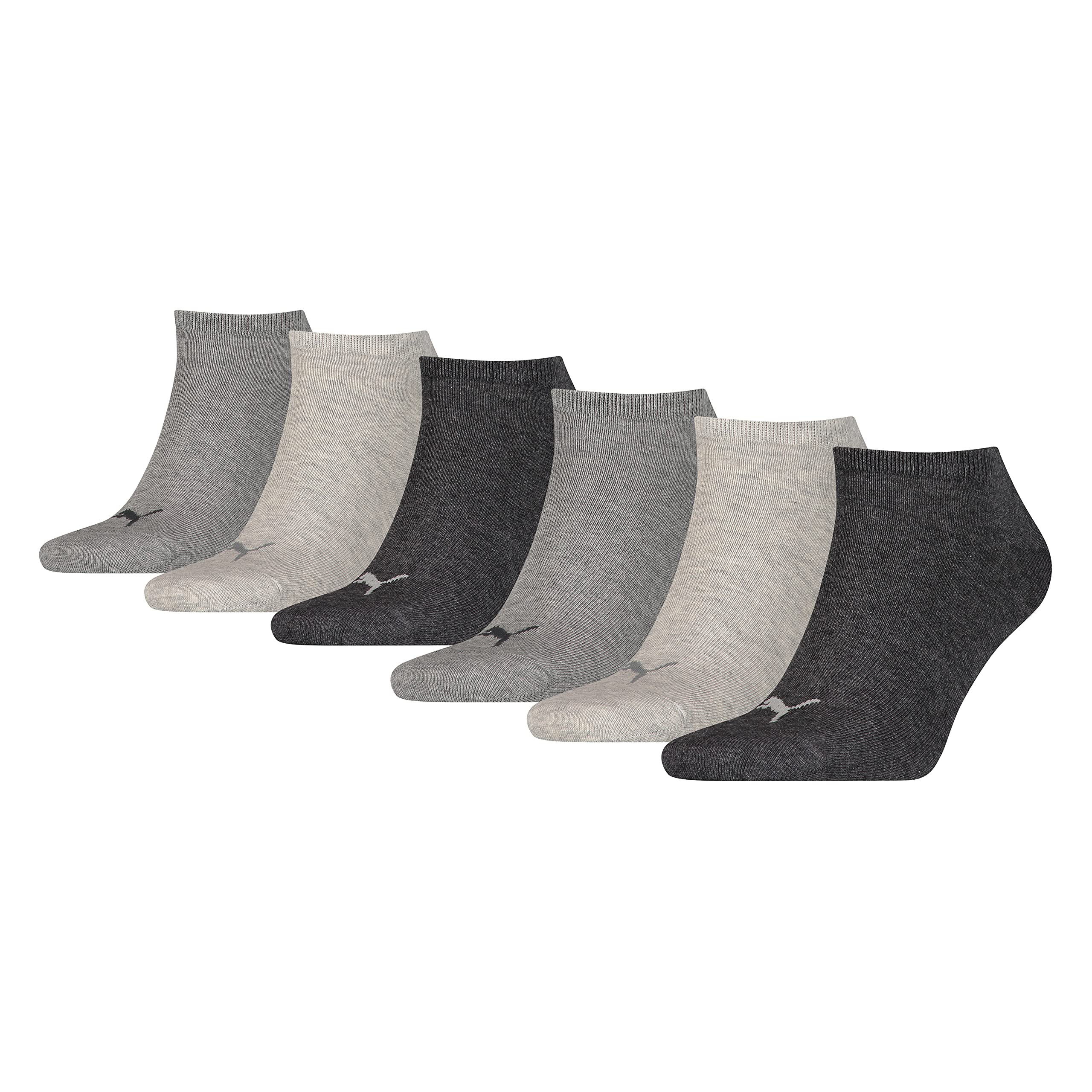 PUMA Unisex Plain Sneaker Socks (6 Pair Pack) grey combo, 2.5-5