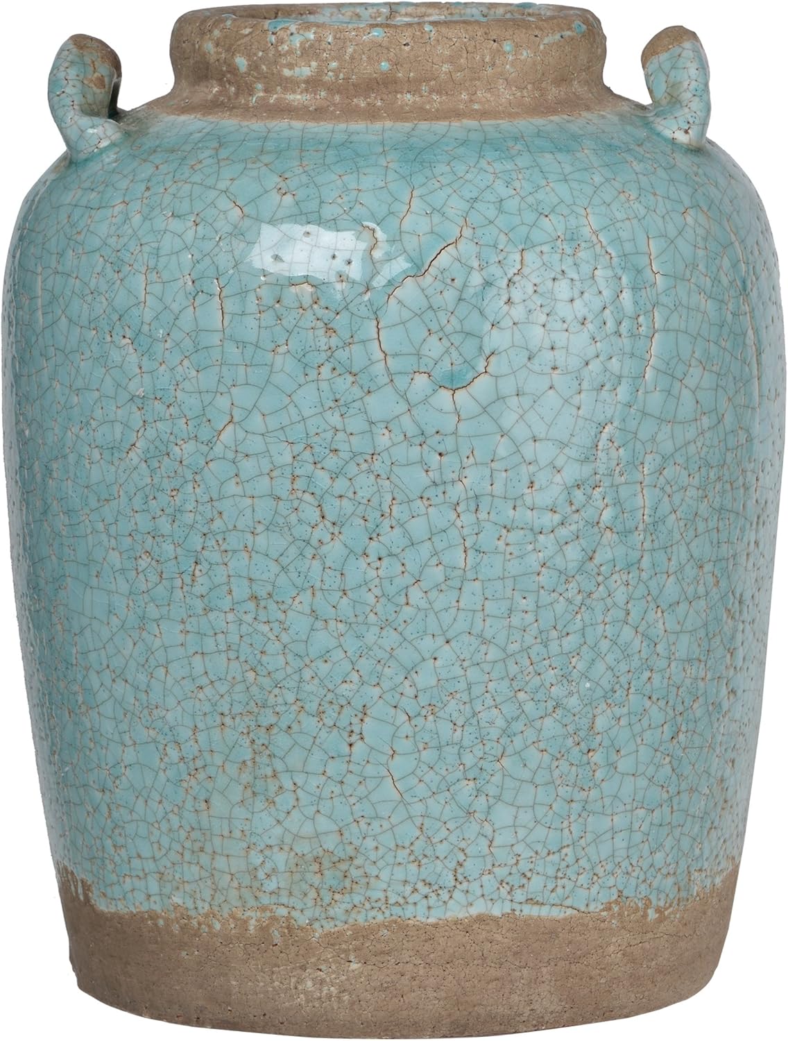 A&B Home Candia Ceramic Vase, Pale Turquoise, 11 by 14-Inch