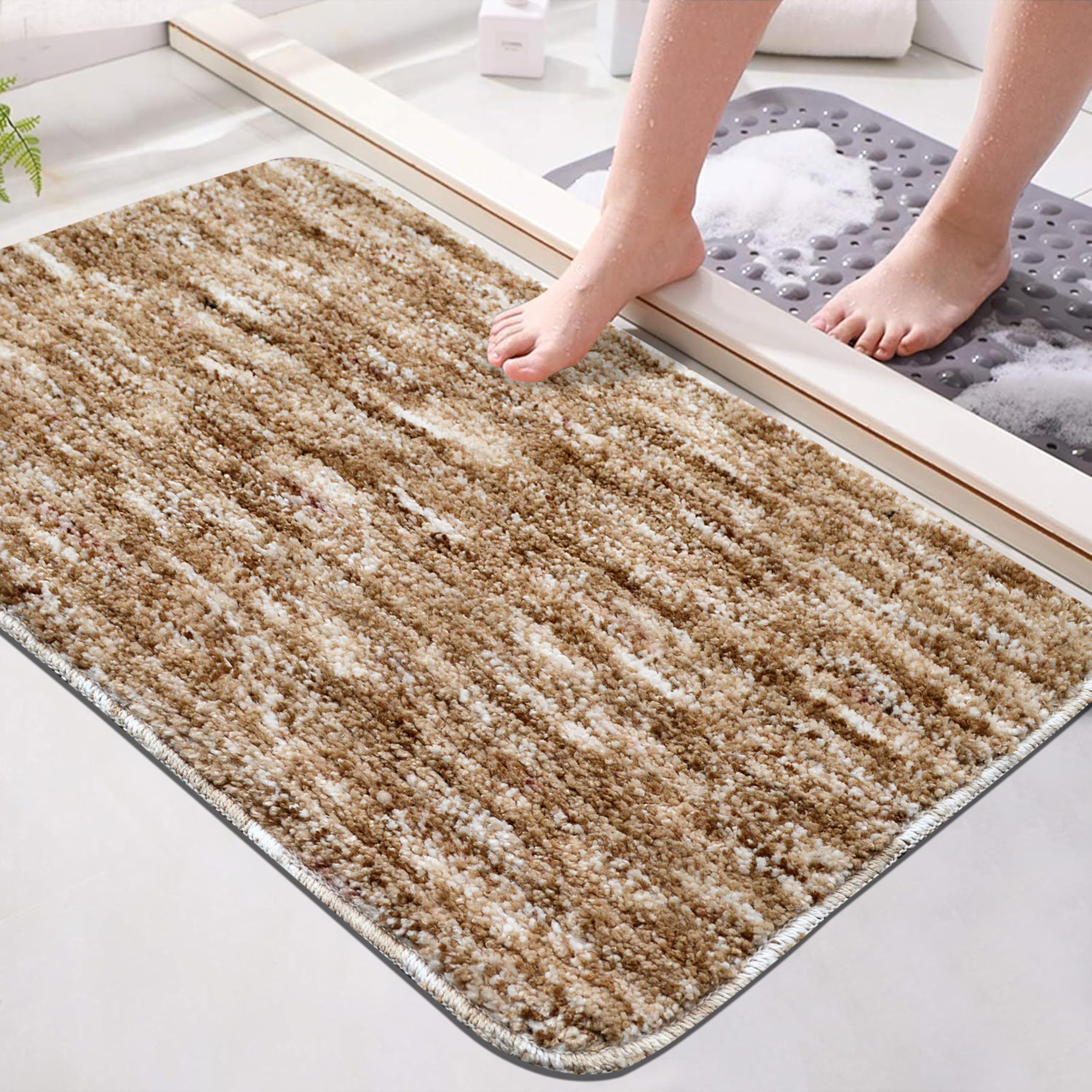 Bathroom Mat 40 x 60 CM | Kitchen Mats for Floor Antiskid Doormat for Home | Door Mat & Doormat for Home | Bath Mat & Bathroom Door Mat for Home, Water Absorbent Floor Mat (Pack of 1, BEIGE)-image-28