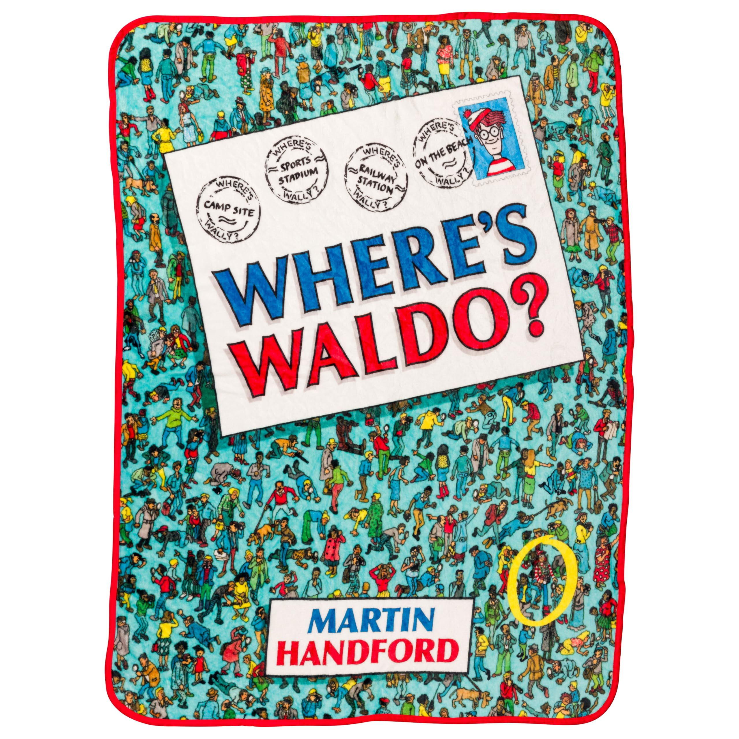 Silver Buffalo Where's Waldo Postcard, Fleece Throw Blanket, 45x60in