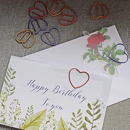 Miniatura 4 de Clips de papel de corazón bonitos clips de corazón de amor regalos de San Valentín para mujeres rojo 50 unidades