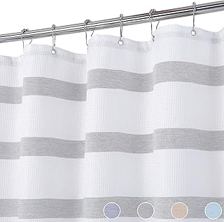 Sponsored Ad – LinTimes Grey Waffle Shower Curtains，Hotel Luxury Spa Water Repellent Shower Curtains for bathroom 35x72 In...
