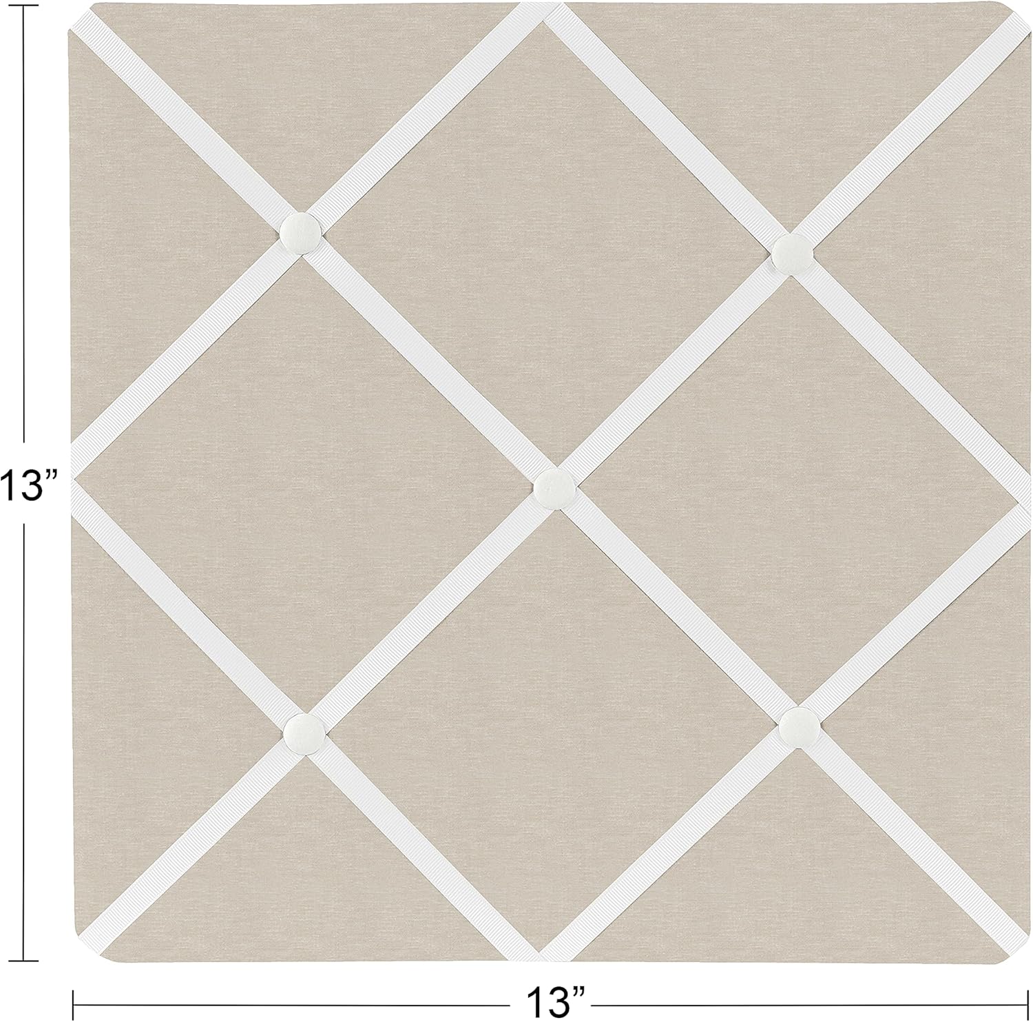 Taupe and Ivory Fabric Memo Board with Button Detail