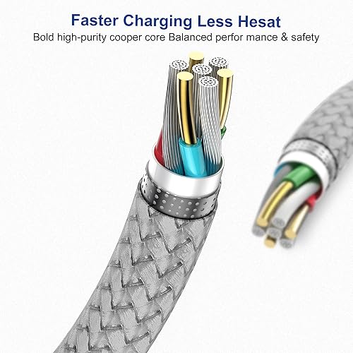 Miniatura 6 de Paquete de 3 cables USB C a USB A de 10 pies, cargador rápido tipo C 3A, cable de carga extra largo de 10 pies para Samsung Galaxy A10e A20 A51 A71,