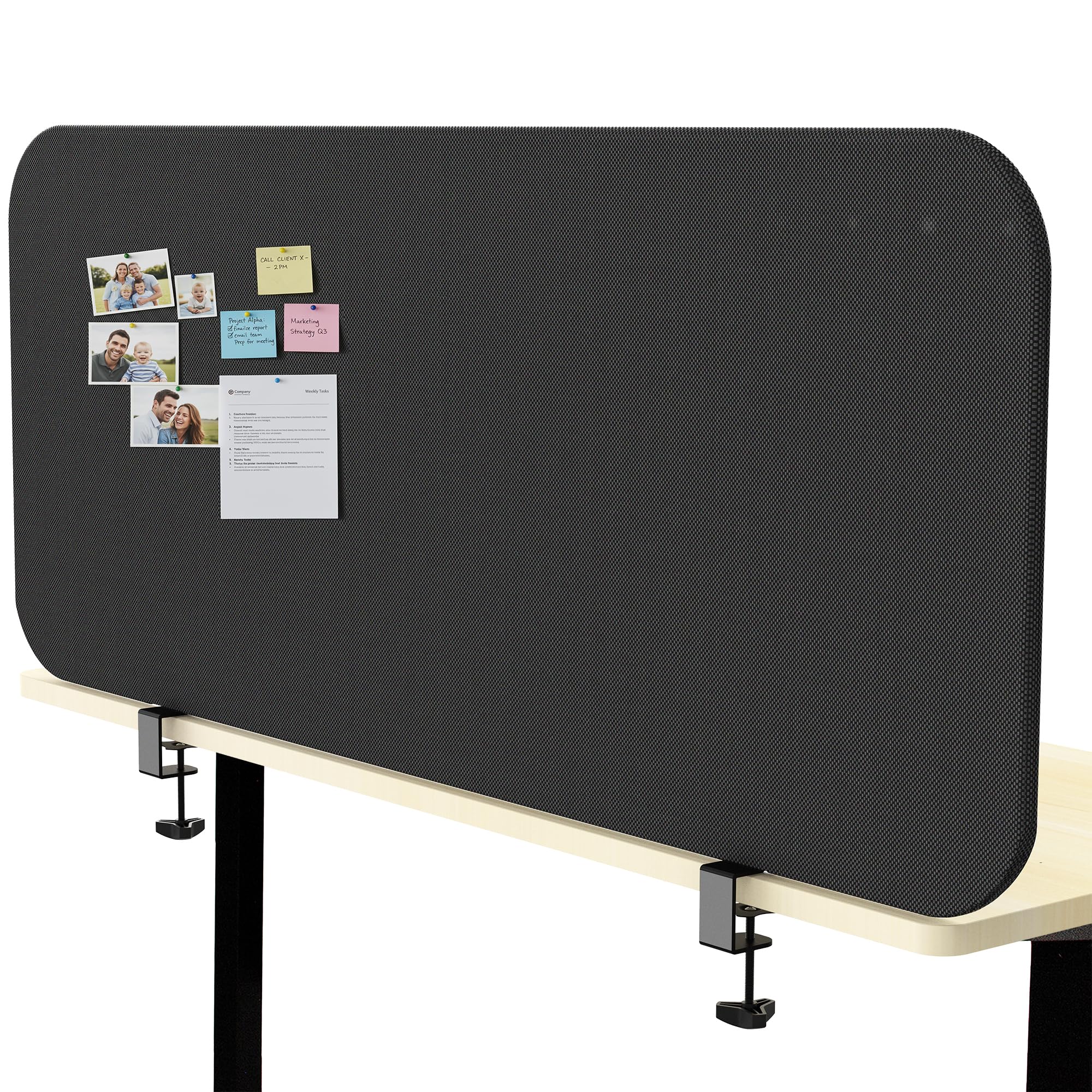 VIVO Black Clamp-On 60 x 24 in Stretched Fabric Privacy Panel, PP-1-S060G