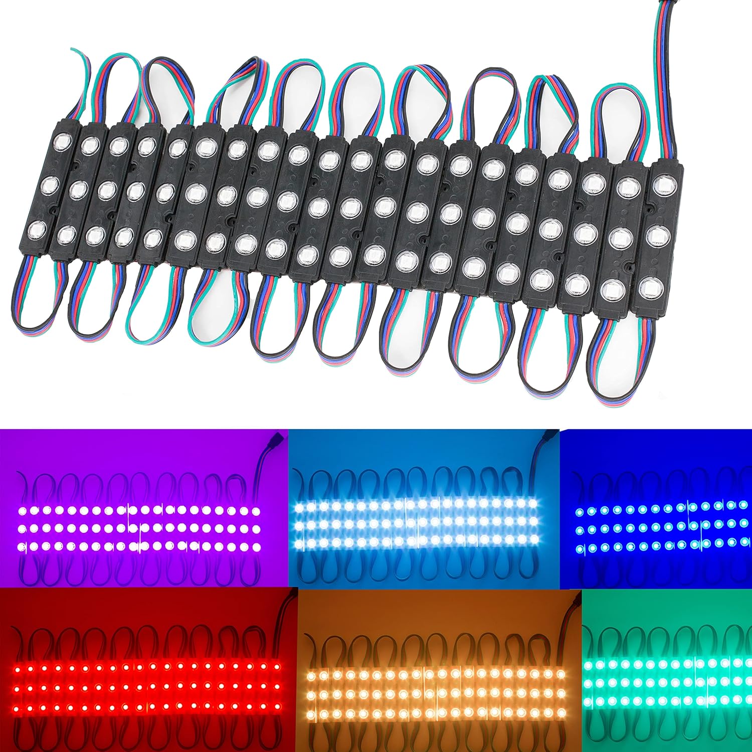 Storefront LED Light 40ft RGB Color Multicolor Change with UL Listed Power Supply