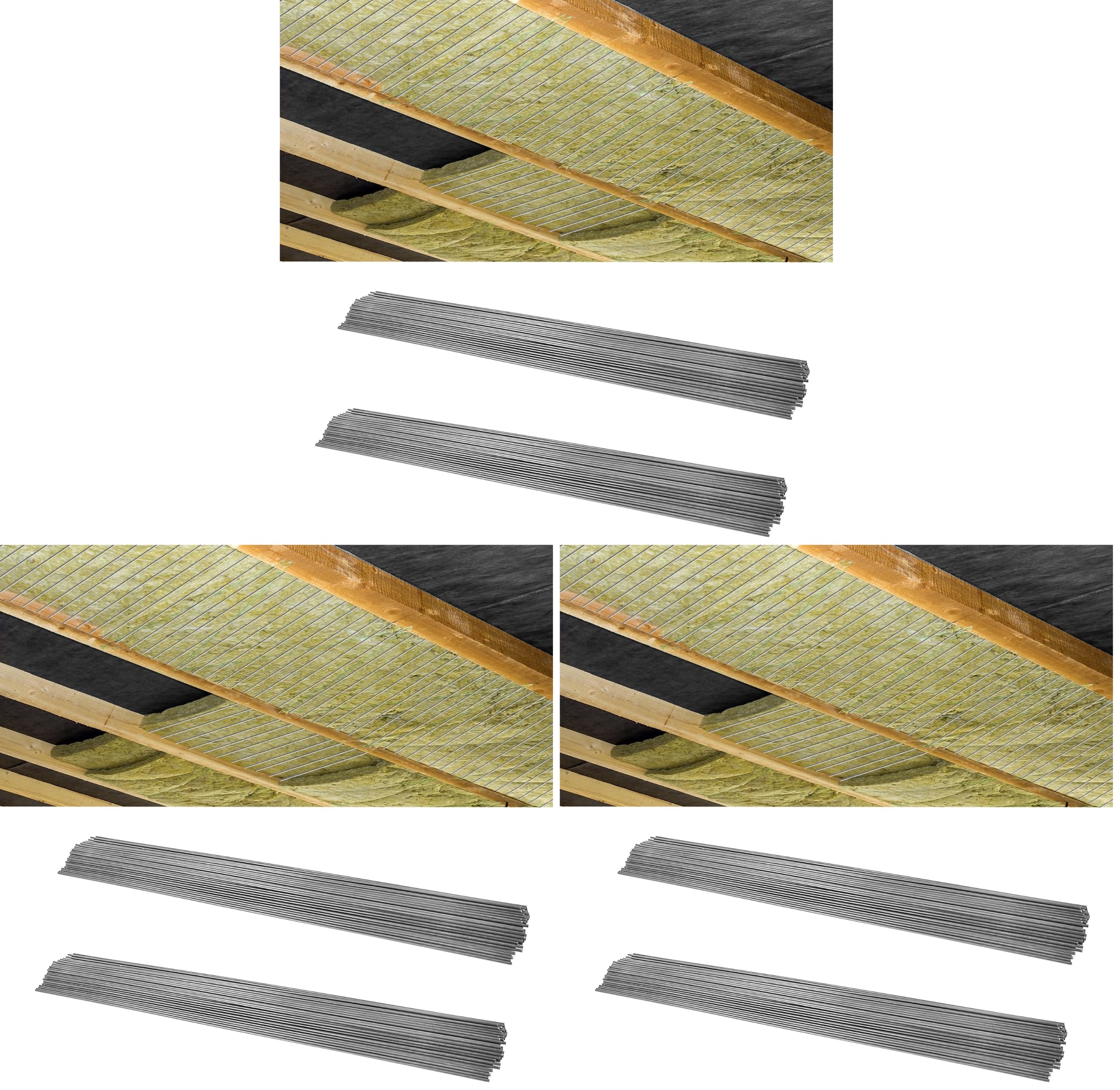200 Pcs 16 Inch Insulation Support - 16" Carbon Steel Metal Insulated Wire for Attic, Ceiling Insulation, DGG005 (Pack of 3)