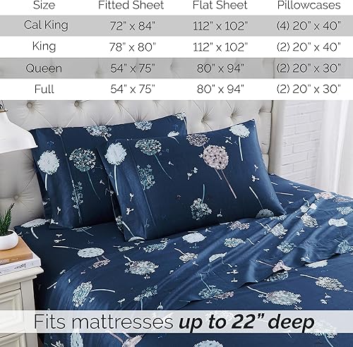 Miniatura 124 de Southshore Fine Living, Inc., Juego de sábanas de 4 piezas, 100% algodón, tamaño Queen, sábanas de 300 hilos con bolsillo extra profundo, sábana 10