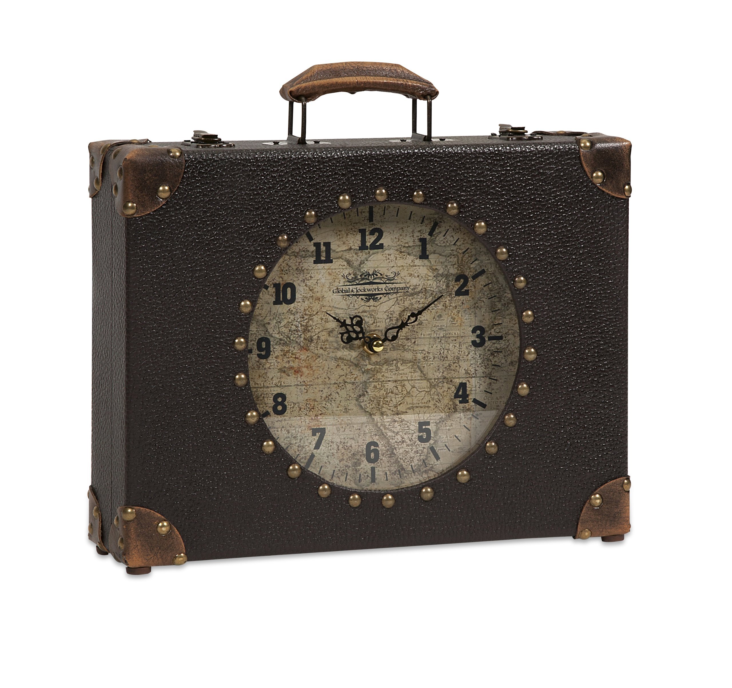 IMAX 68171 World Map Suitcase Clock