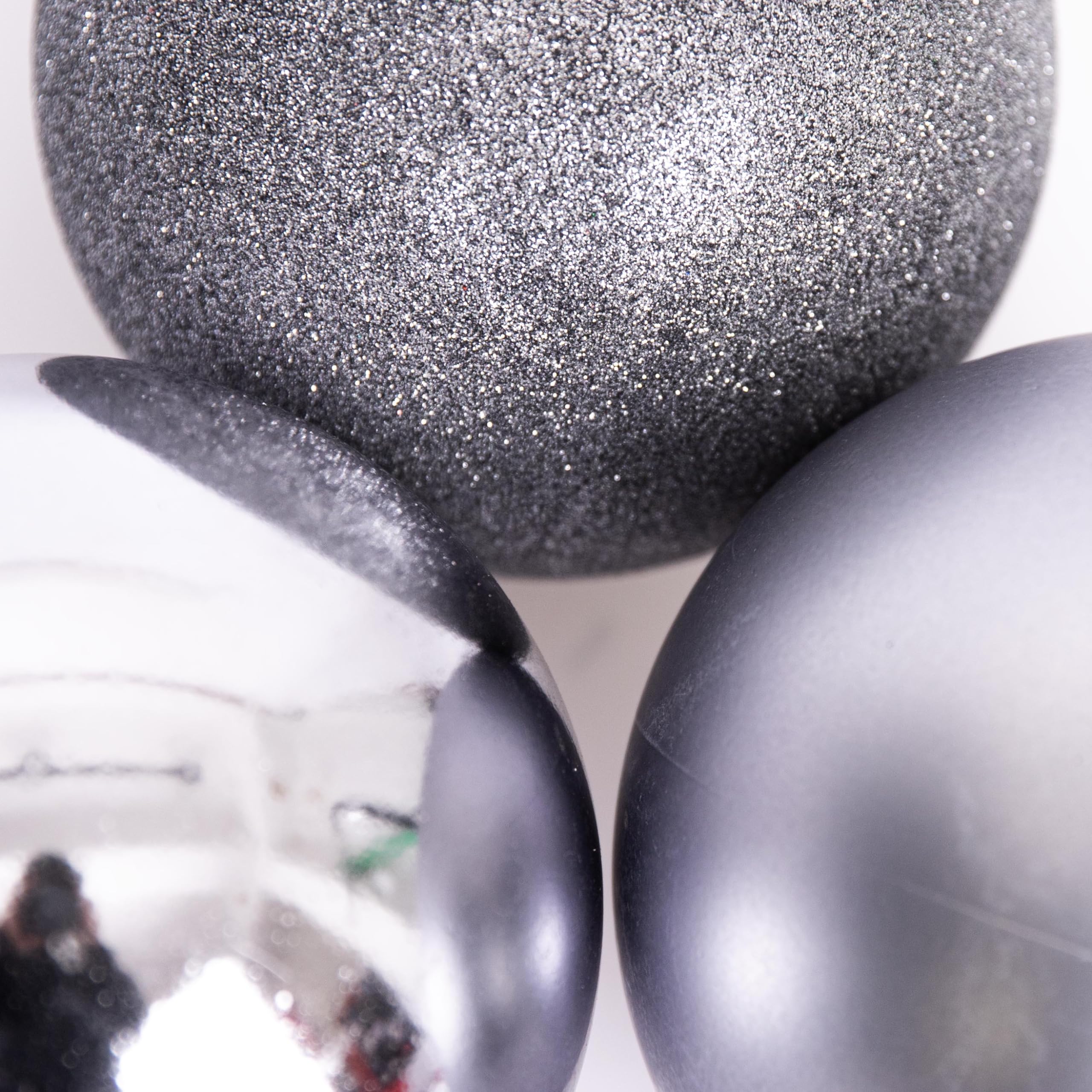 15 cm/3 palline di Natale infrangibili grigio medio, decorazioni per albero di Natale, palline ornamentali da appendere, decorazioni natalizie, lucide, opache, glitterate