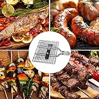 Vista 5 de UNCO Cesta de parrilla de pescado y verduras de acero inoxidable - Negro