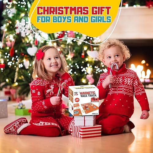 Miniatura 7 de Juguetes de pista de carreras para niños  (11 piezas) rompecabezas de azulejos magnéticos para niños juguetes para niños 3-5 con vehículo de camión