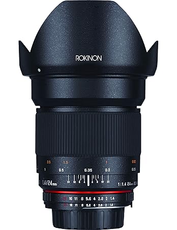Rokinon 24mm F/1.4 Aspherical Wide Angle Lens for Nikon with Automatic AE Chip for Auto Aperture, Auto Exposure and Focus Confirmation RK24MAF-N