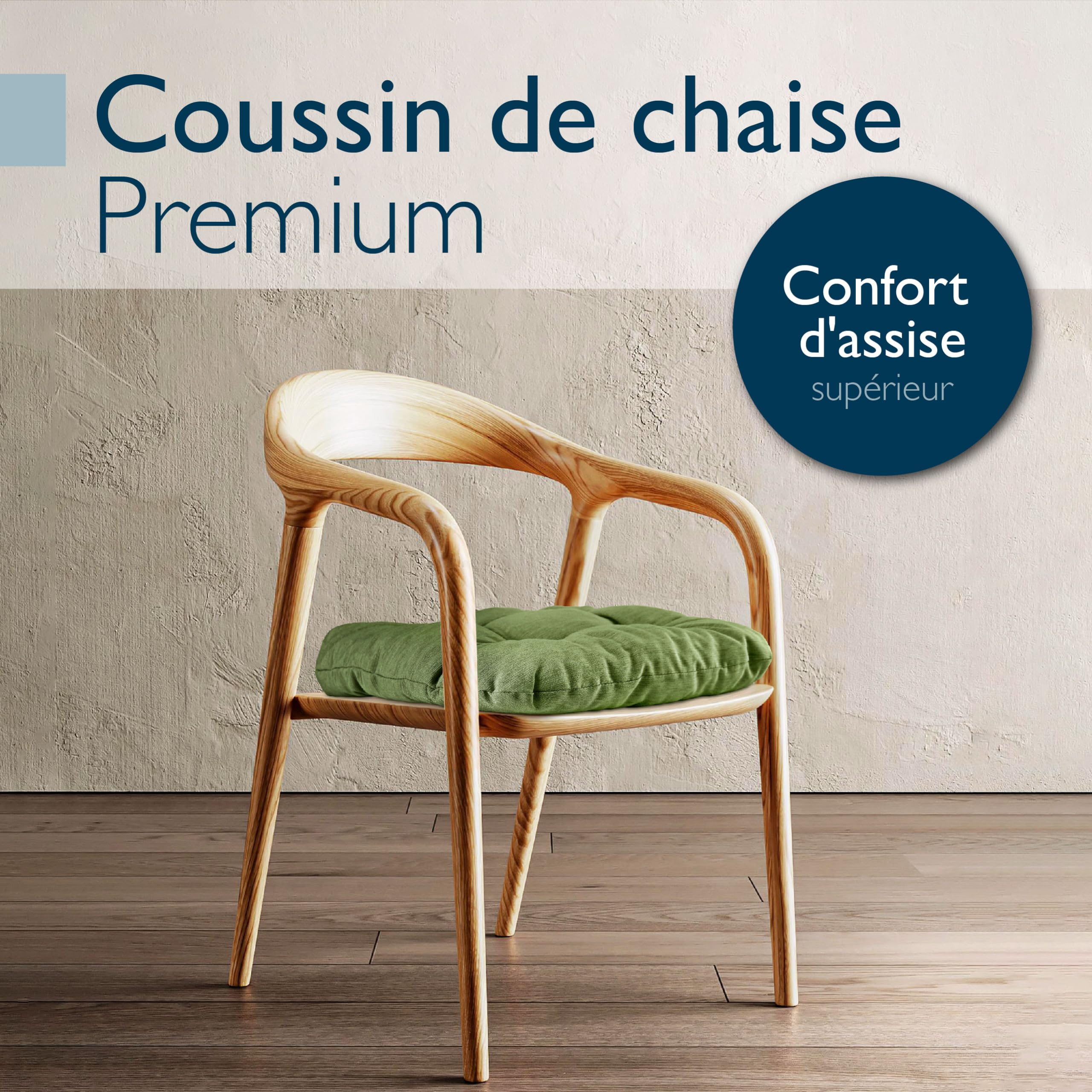Beautissu Premium Set de 4 Galette Chaise Jardin Extérieur 35x35 cm Vert Foncé – 8 cm Épaisseur Coussin Siège Robuste & Résistant aux UV Coussin Fauteuil Jardin Terasse – HighLux SK