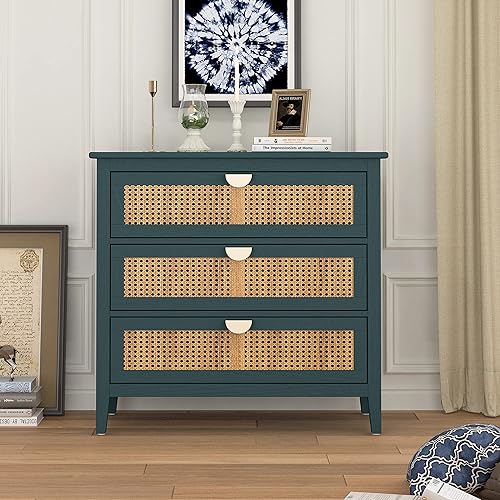 Miniatura 1 de JIEJIEGAO Armario de almacenamiento Accent con 3 cajones, mesita de noche con 4 pies de hierro de metal, cómoda estable y duradera adecuada para