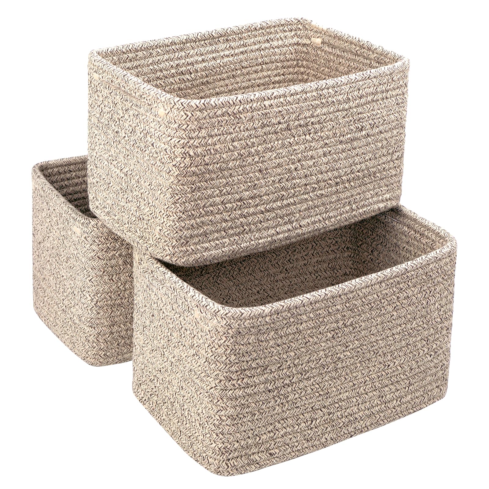 R RUNKA Small Cotton Rope Storage Basket Set of 3-11