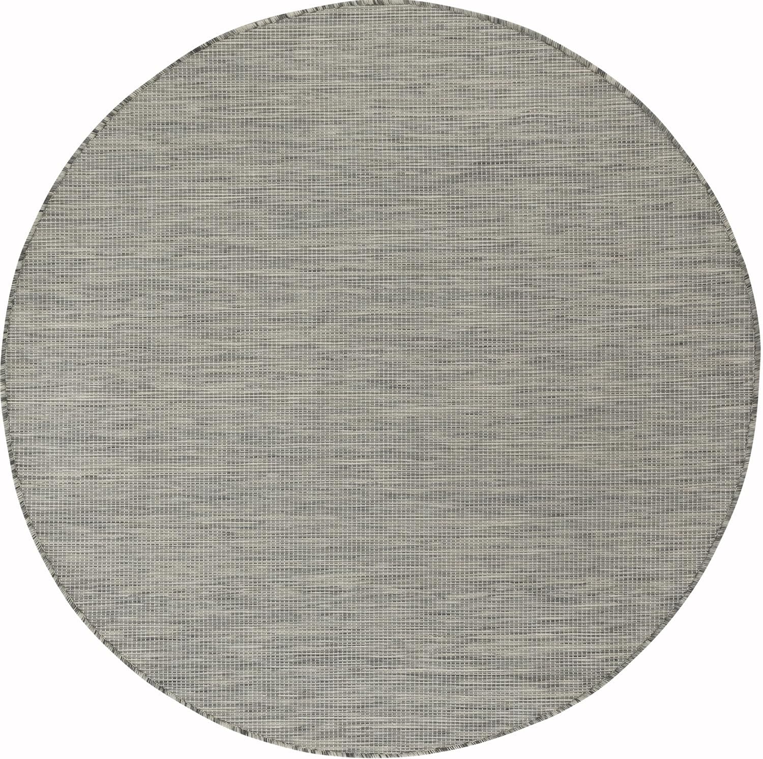 Jimri Tapis d'intérieur et d'extérieur – Tapis résistant aux intempéries pour Balcon, terrasse, Jardin, Cuisine - résistant aux Rayons UV et à l'eau - 120 cm Rond, Argenté