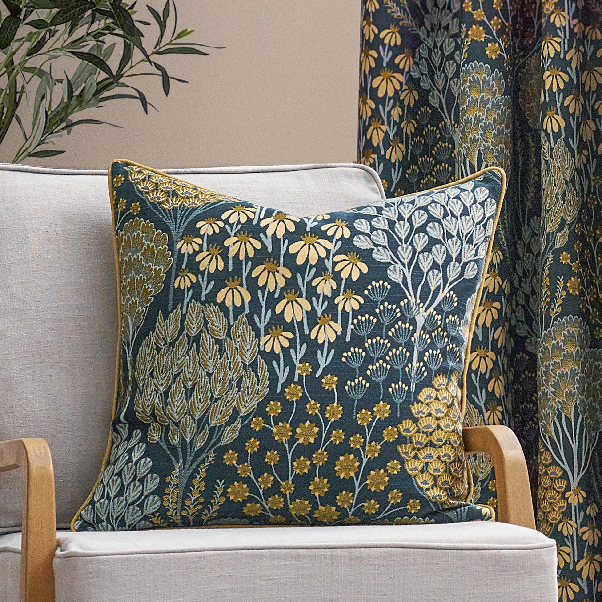 furn. Wylder Ophelia Floral Jacquard Cushion Cover