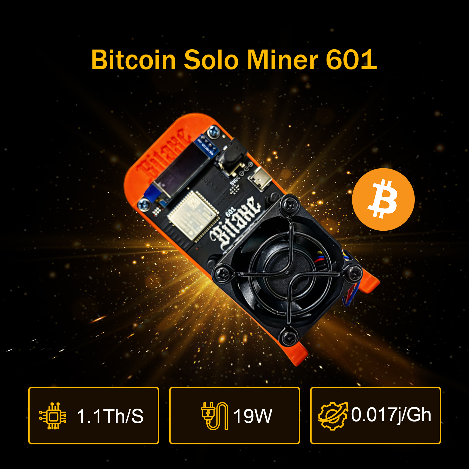 Amazon.com: Bitaxe Gamma 601 Solo Bitcoins Miner, Up to 1.1TH/S