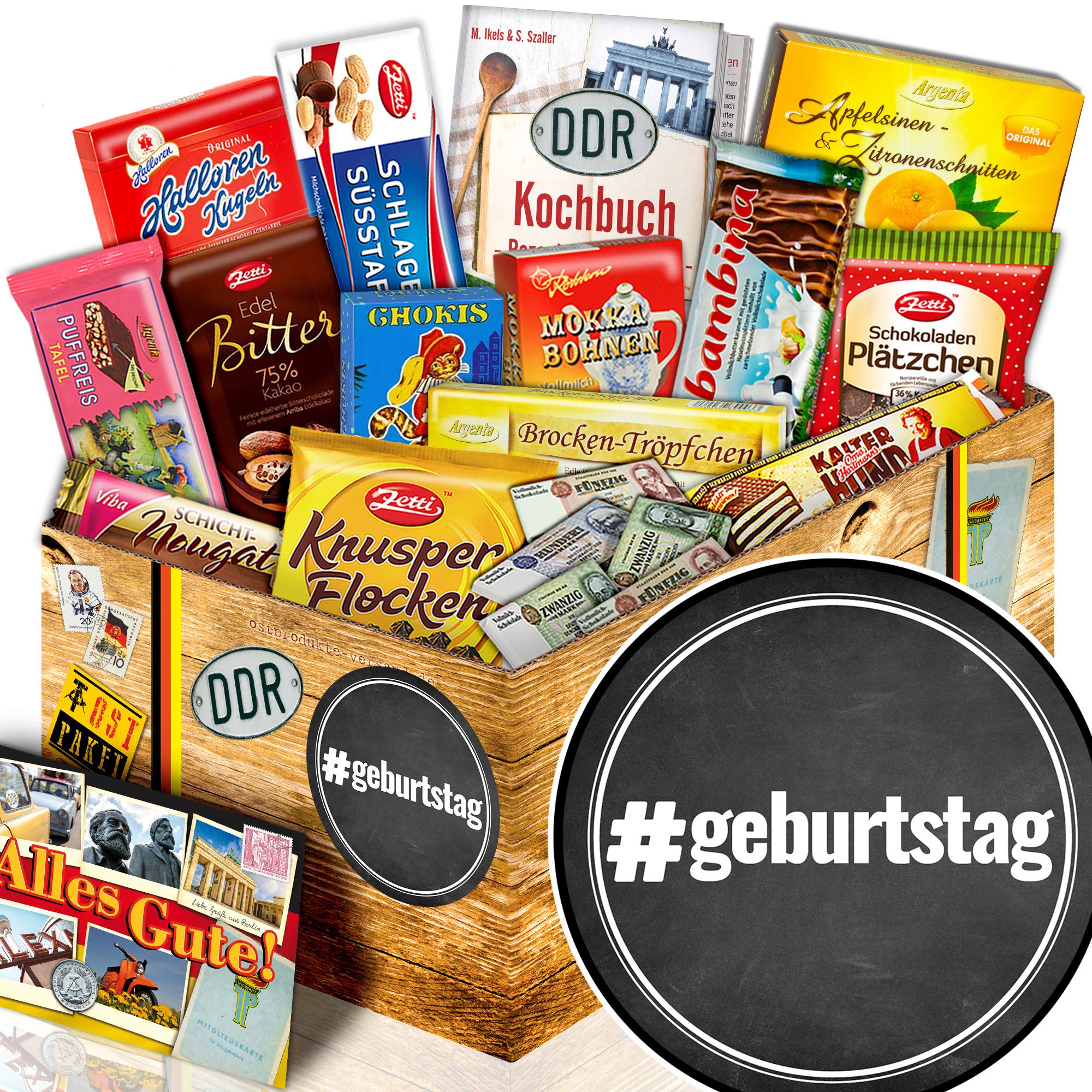 ostprodukte-versand DDR Geschenkset Geburtstag - Schokolade & Kochbuch