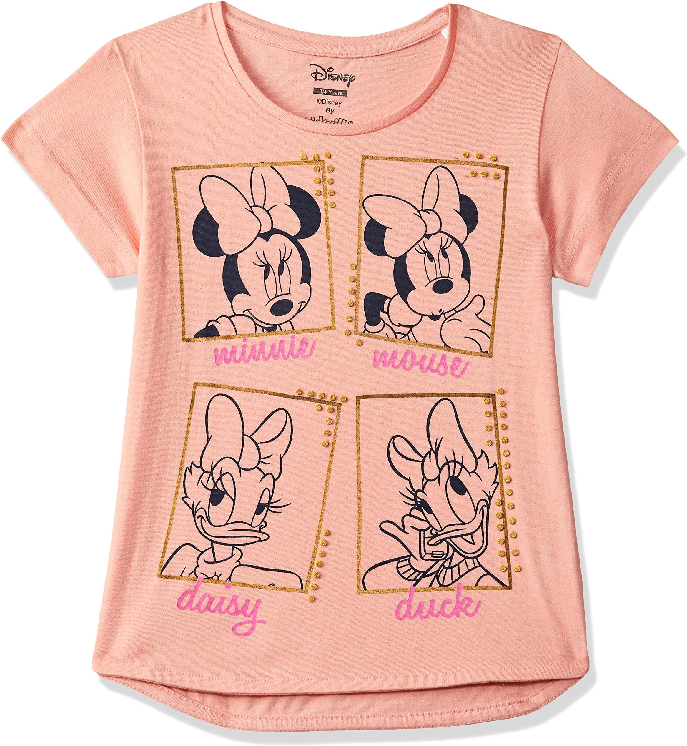 Kidsville Kids Ville Girls Minnie Mouse Print Regular Fit Tee