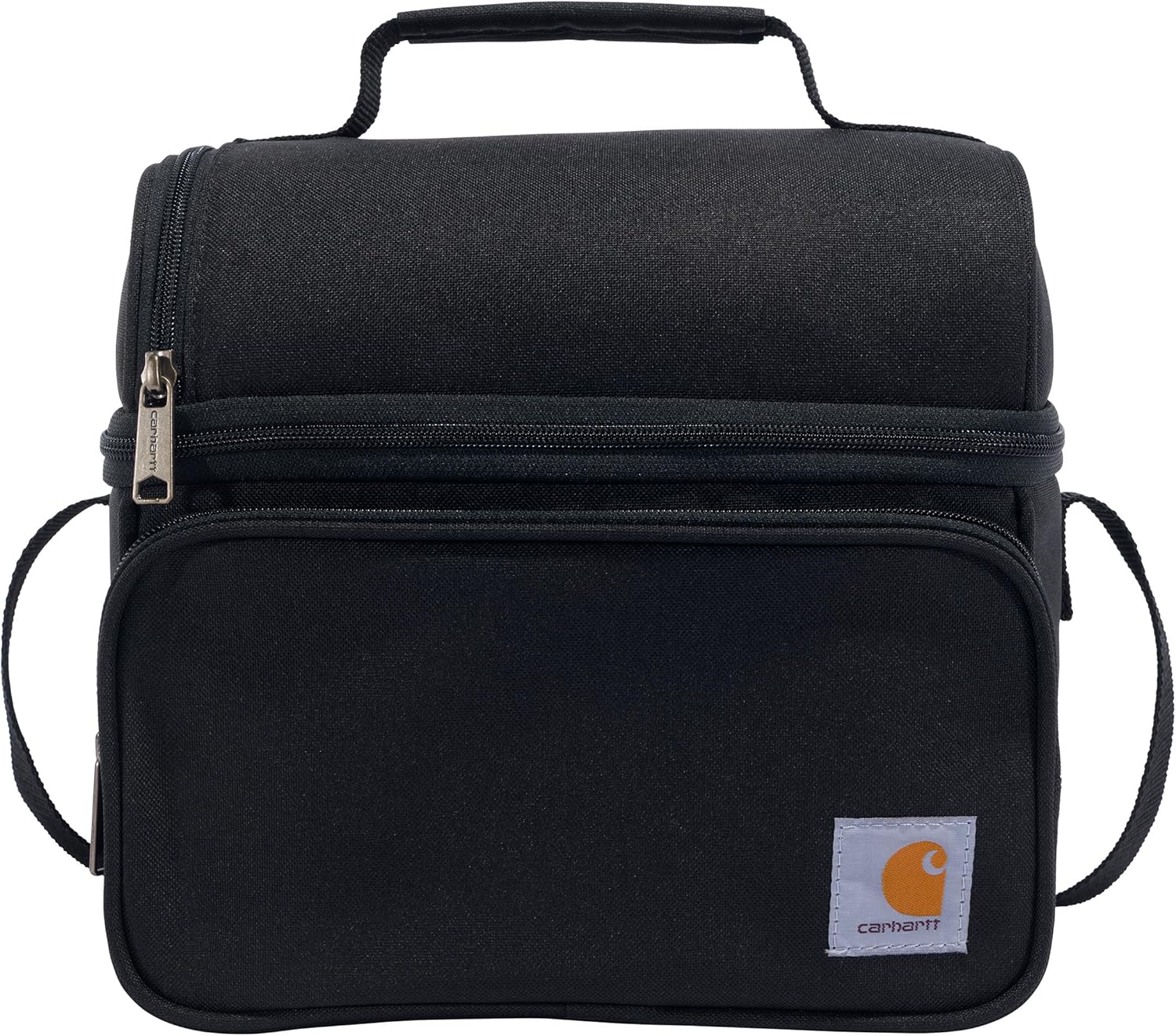 Carhartt Insulated 12 Can Two Compartment Lunch Cooler Bag - Rain Defender DWR Coating - Synthetic Lining Black 1 One Size One Size