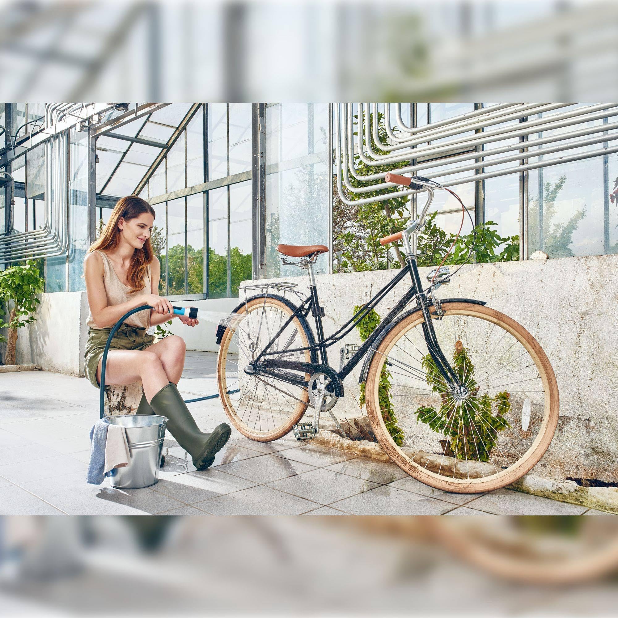 CELLFAST Boquilla De Riego Set Con Manguera De Agua Extensible Aspersor De Césped Para Césped Flores Plantas ENERGO 15 30 m