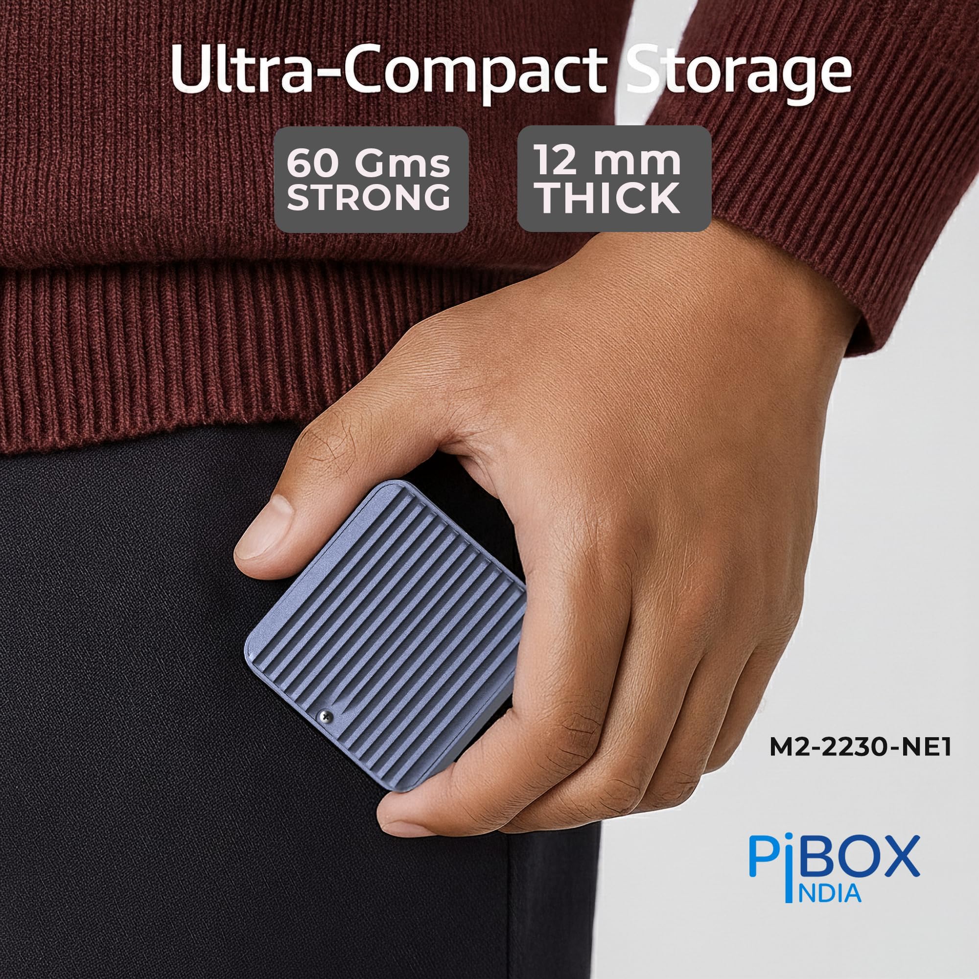 M.2 2230 NVMe SSD Enclosure, PiBOX India, 10Gbps USB 3.2 Gen 2, REALTEK RTL9210 Chipset, CNC Aluminum Cooling Fins, External NVMe Reader, USB-C Interface, M-Key B&M Key Compatible- M2-2230-NE1 — Amazon image 7