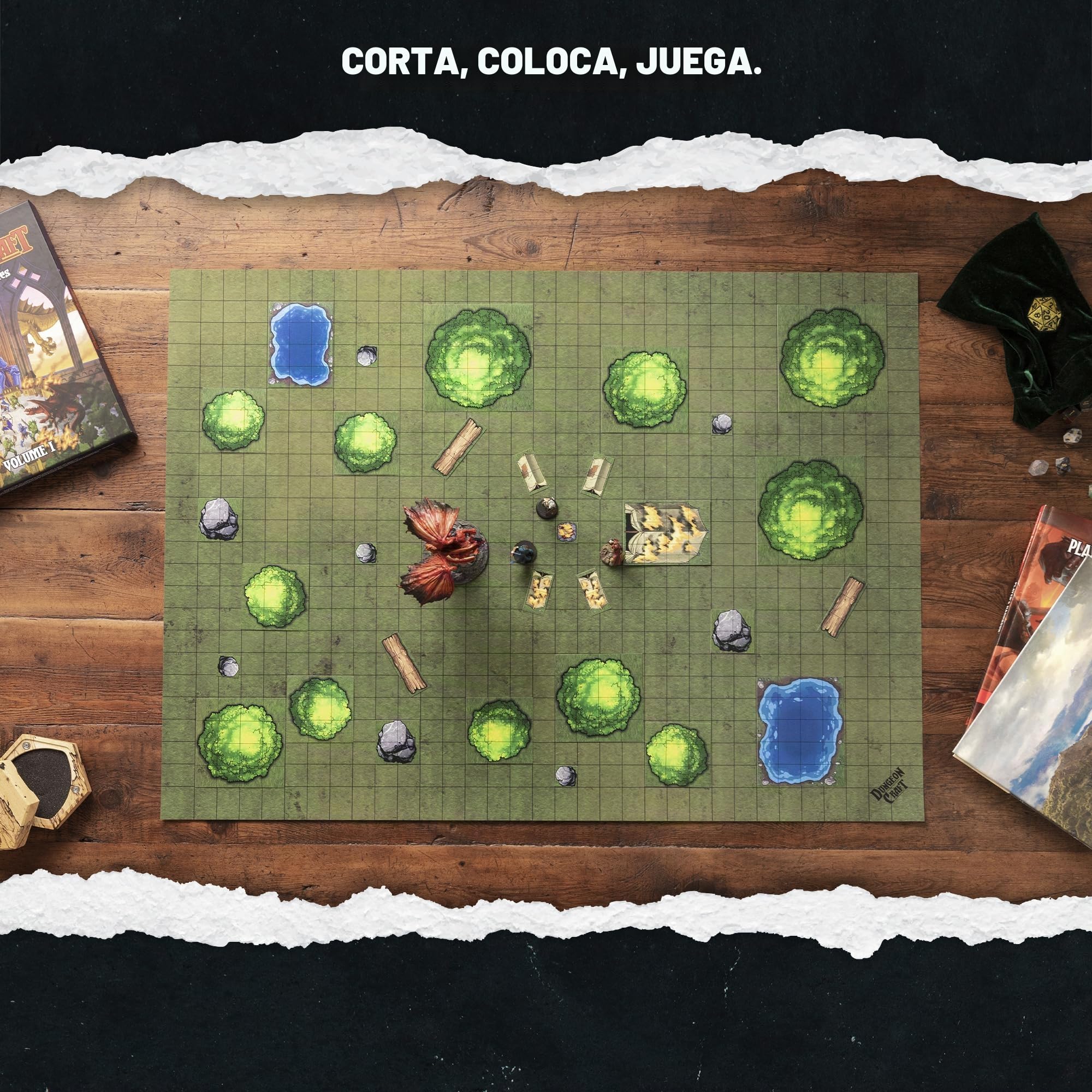 Dungeon Craft Juego de Mesa: Volumen 1 Hoja Suelta Dentro de una Caja Personalizada, Resistente al Agua, borrado en seco por 1985 Games