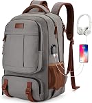 Sac à dos en toile Tzowla pour hommes, sac pour femmes, sac à dos de voyage scolaire, adapté pour ordinateur de 15,6 po, sac à dos avec port de chargement USB, gris foncé