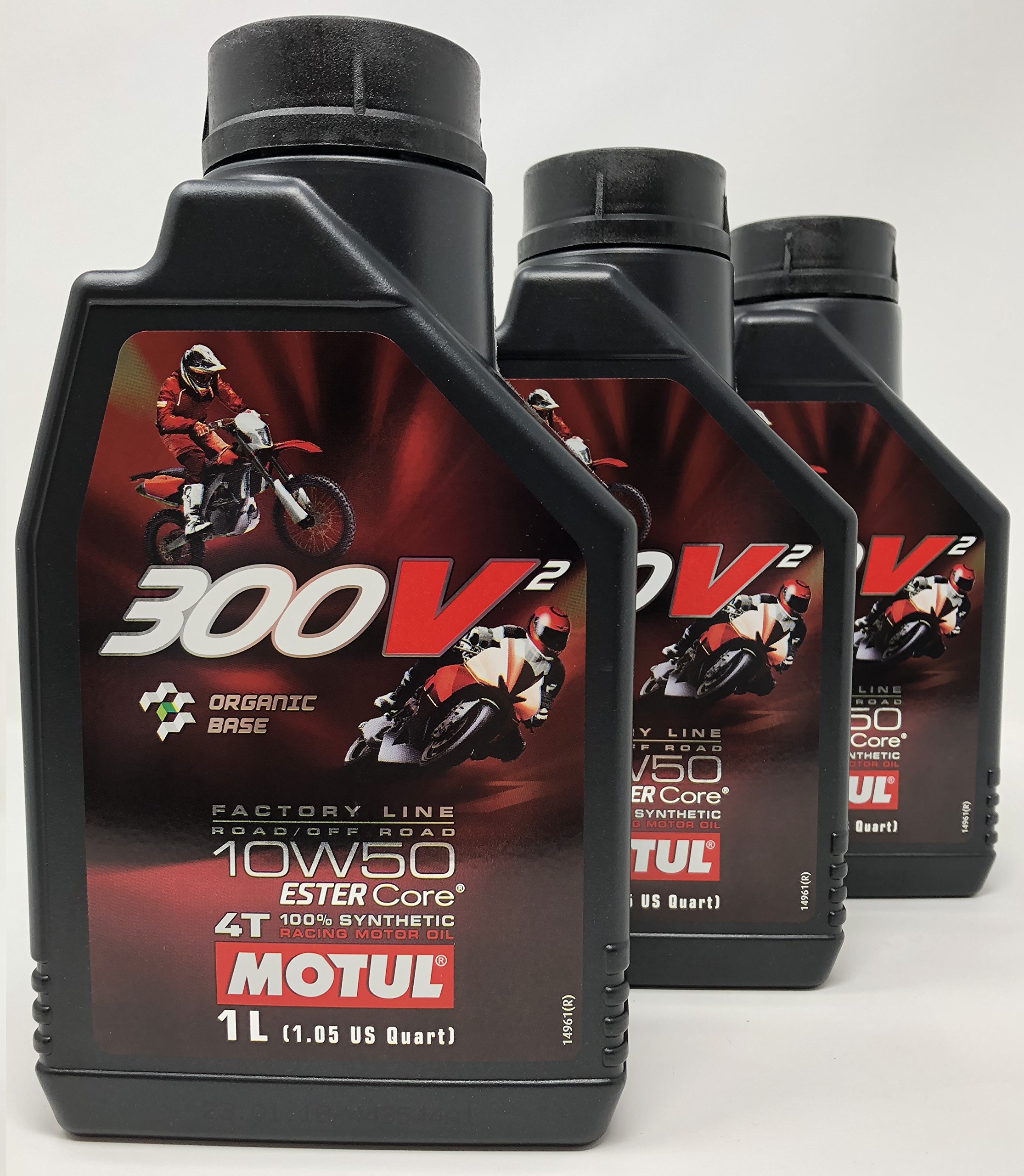 Motul Huile de Moteur Competicion 300 V2 4T FL Road Racing 10 W50, 3 l (3 x 1 Lt)