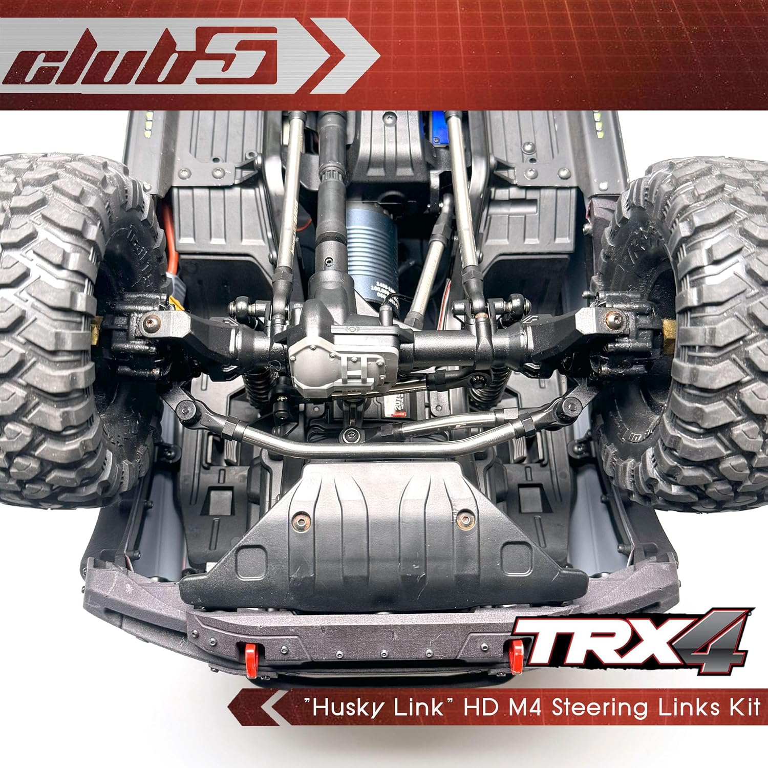 Club 5 Racing Compatible with/Replacement for Hi-Clearance Steering Link Kit for TRX-4 2021 Bronco/Defender C-TRX4-070