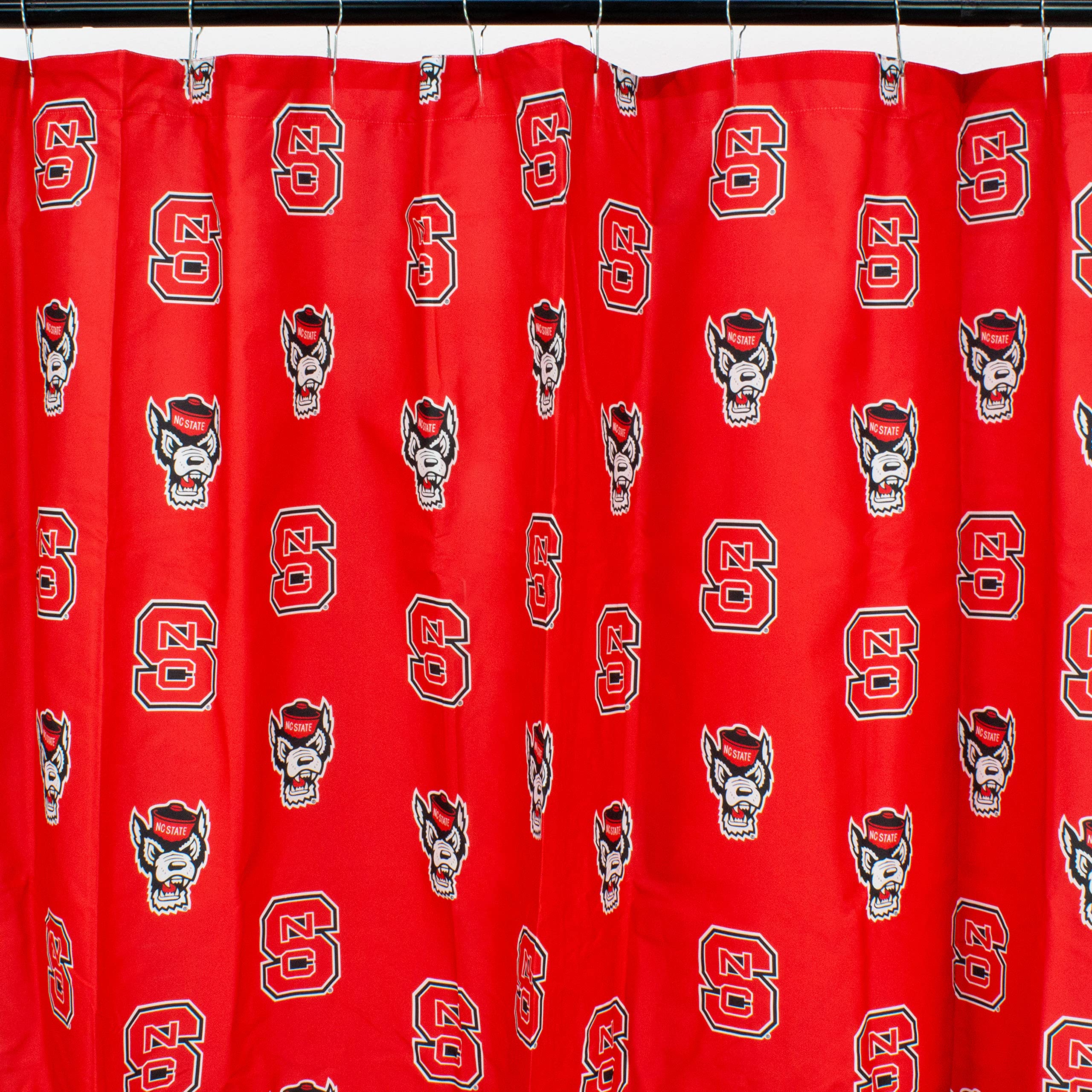 College Covers Everything Comfy North Carolina State Wolfpack Bright and Colorful Shower Curtain Cover, 70" x 72"