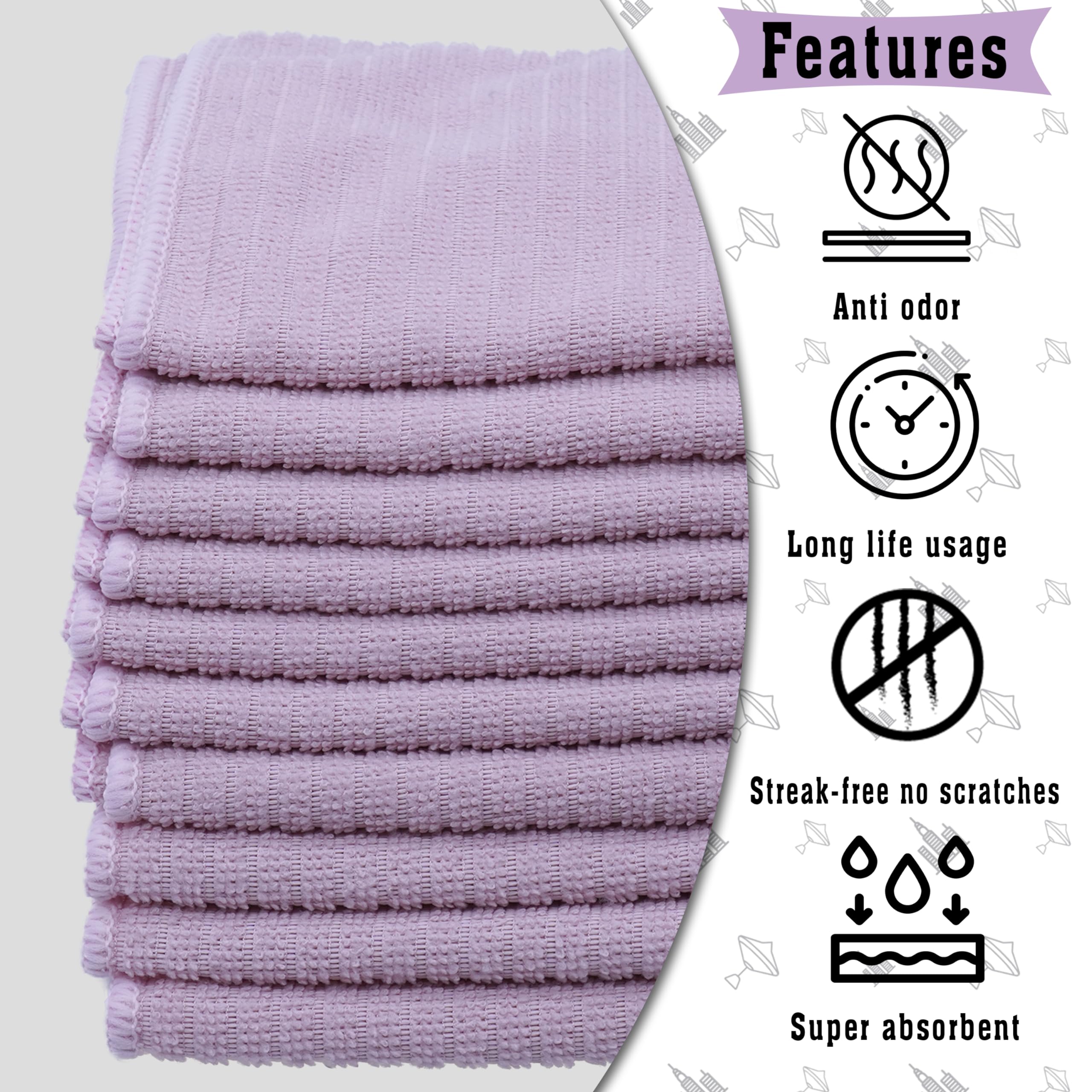 Panno Di Pulizia In Microfibra, 3 Colori/Pack, Super Morbida Microfibra - Foto 8