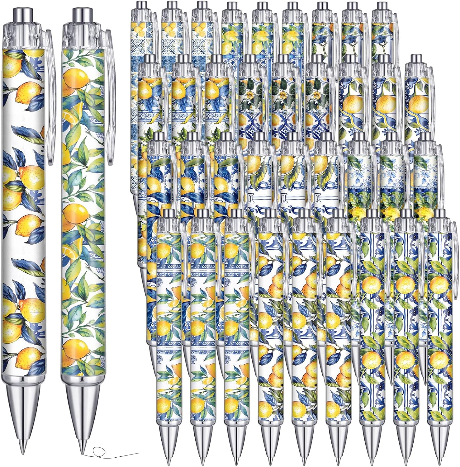 36 Pcs Italian Lemon Gifts Bulk Ballpoint Pens in Black Ink Amalfi Coast Souvenir Retractable Pens Italian Gifts for Women Girls Students Graduation Birthday Lemon Party Favors