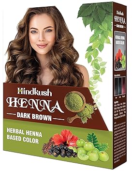 Hindkush Henna Dark Brown Hair Color Powder (Dark Brown 25 Gram) pack of 10