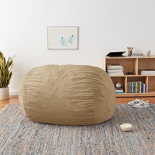 Miniatura 20 de Chill Sack Silla de puf, tumbona de 6 pies, microgamuza azul marino - solo funda Microsuede,Microsuede - Negro - Solo funda,Microsuede - Camel -
