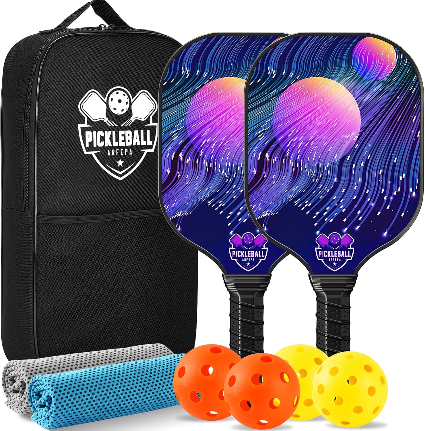 Pickleball Paddles Set of 2 Fiberglass Surface