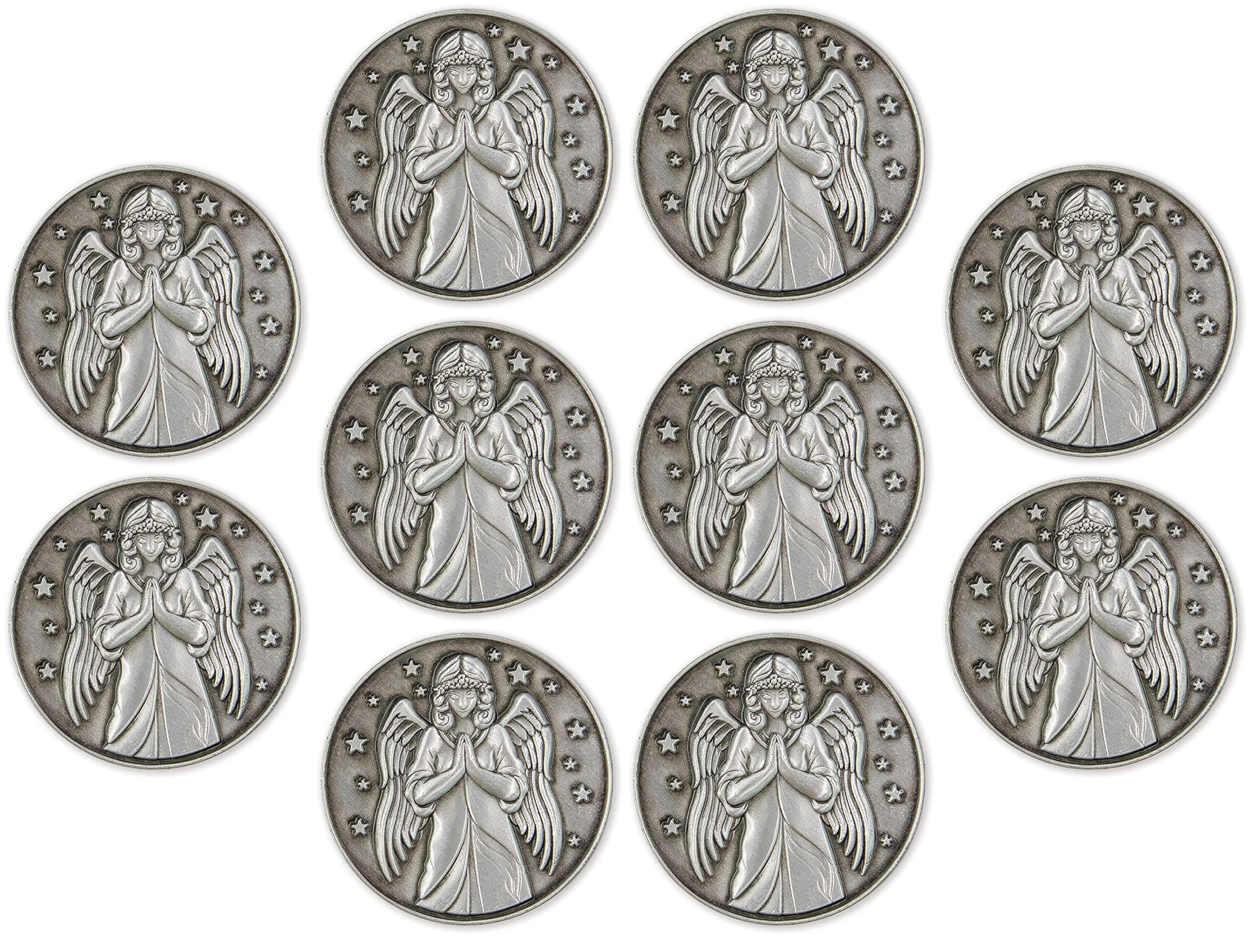 Guardian Angel Love Expression Coin, Bulk Pack of 10 Gifts of Appreciation for Public Servants & Law Enforcement, Keepsake Pocket Token of Prayer &