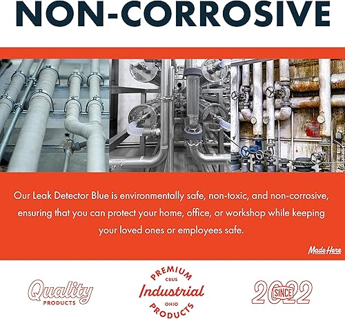 Miniatura 6 de Detector de fugas azul botella de recambio  Acción rápida, detección de fugas multiusos para aplicaciones de alta y baja temperatura en sistemas de