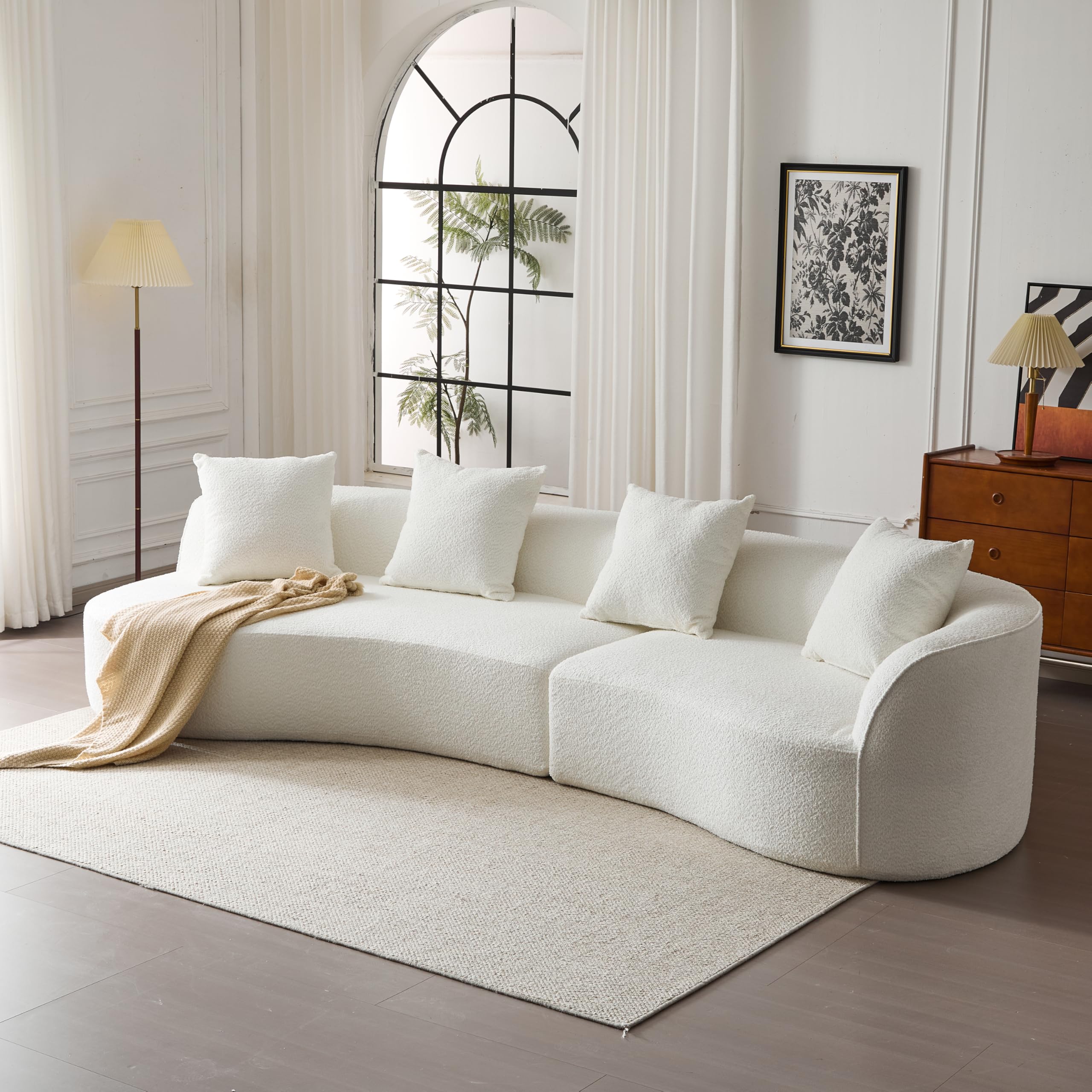 Braebt 126" Modular Curved Sectional (Beige)