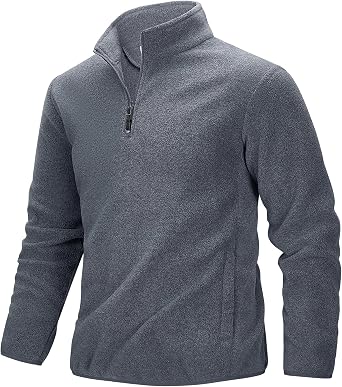 33,000ft Mens Quarter-Zip Polar Fleece Jacket, Long Sleeve Half Zip Fleece Pullover Sweaters Thermal Golf Sweatshirt