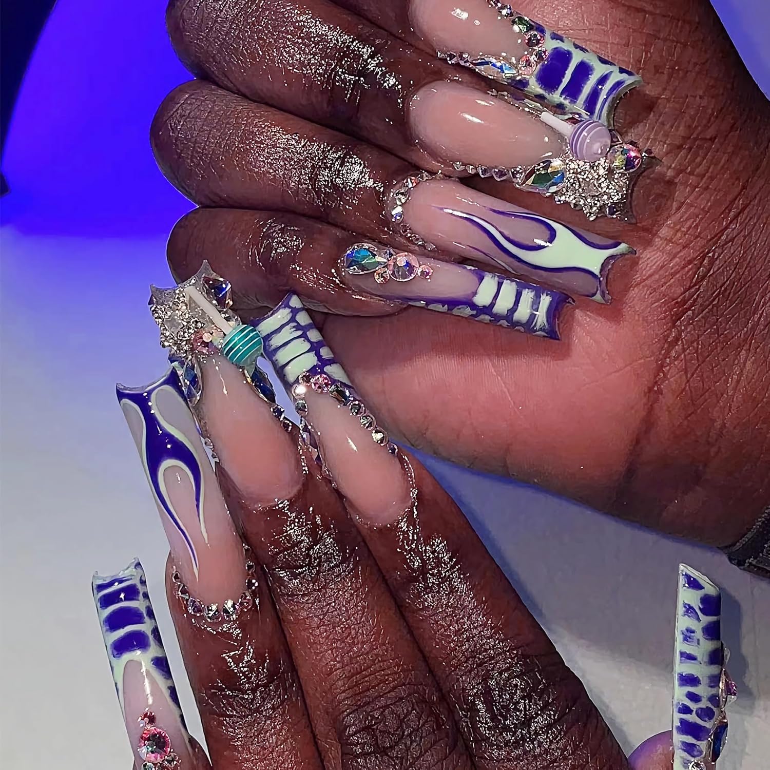 MERVF Blue French Tip Nails
